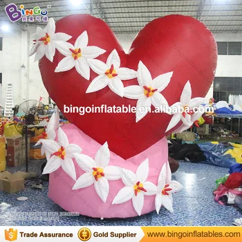 

Romantic type 2.3m inflatable sweet heart and flower for valentine decorations customized inflatable heart for wedding party toy