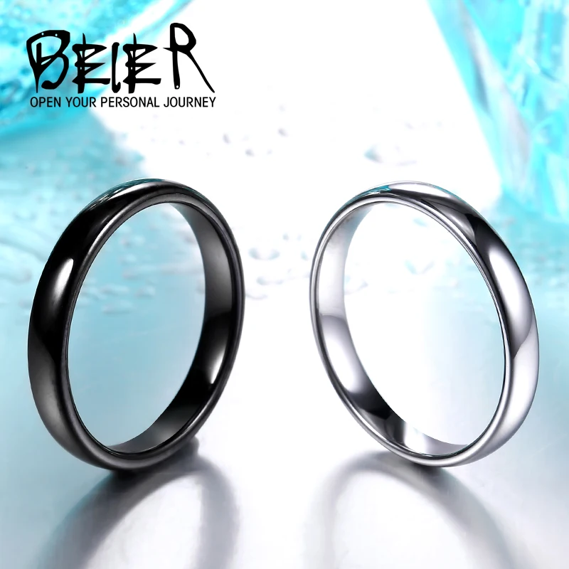 BEIER Classic Simple Plain Design Lovers Rings Woman Couples Wedding& Engagement Fashion Jewelry High Polished Ring BR-R051