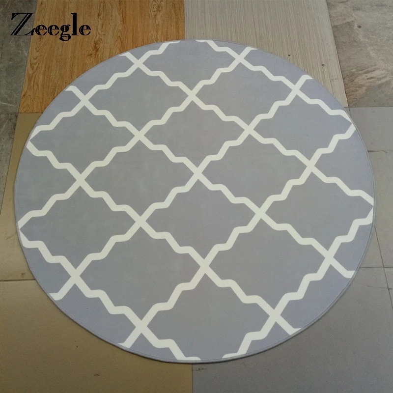 Европейский классический окрашенный круглый ковер Zeegle для гостиной коврик