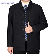 Mu Yuan Yang, мужские однобортные куртки со скидкой 50%, мужские повседневные пальто, весна-осень, куртки и пальто среднего возраста, XXL, XXXL