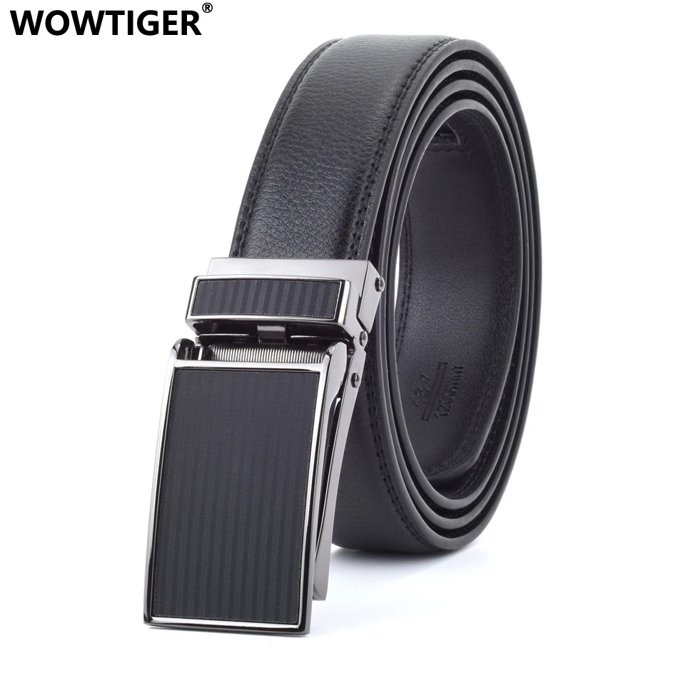 

WOWTIGER 3.0cm Fashion Designer Luxury Brand Leather Male Men belt Automatic Buckle waist Strap Belts for Men ceinture homme