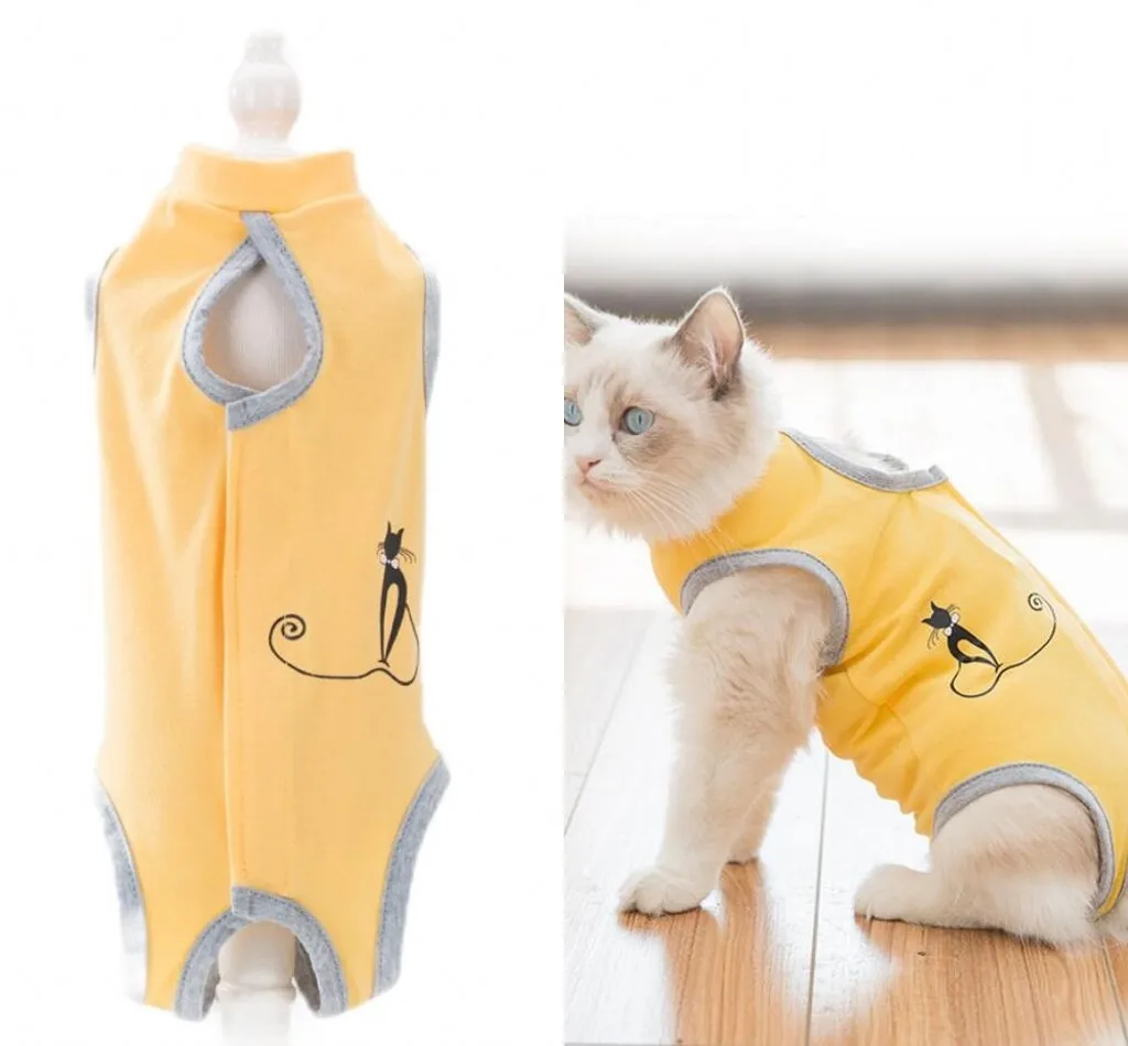 Cat Recovery Suit For Abdominal Wounds Or Skin Diseases Breathable Cat