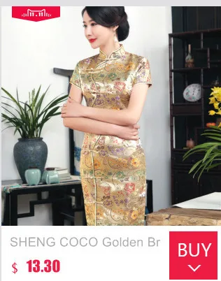 Шэн Коко шелк зеленый длинные Qipao атлас Cheongsam Половина рукава Chipao зеленый низ золотой цветок Длинные китайские платья Шанхай