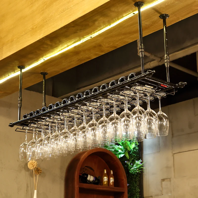 Us 245 0 Big Size Wrought Iron Winerack Wine Glass Rack Wall Hanging Cup Holder Glass Holder Cabinet Wall Storage Organizer Stemware Rack In Storage