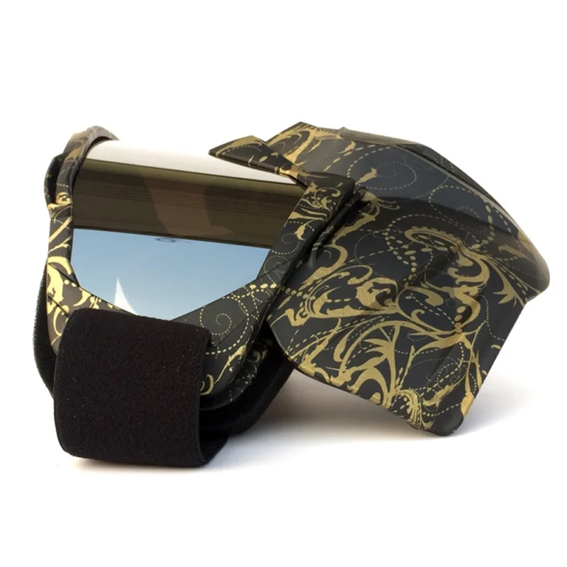 Горячая продажа модульная маска Съемные очки и рот фильтр идеально подходит для открытого лица полушлем для мотоцикла или винтажные шлемы