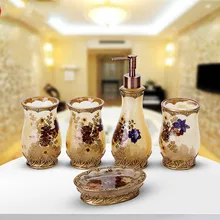 Креативный набор для ванной комнаты из пяти частей, высококачественный набор для мытья рта, стаканчики для зубных щеток футляр для зубной щетки, бытовой набор LO727144