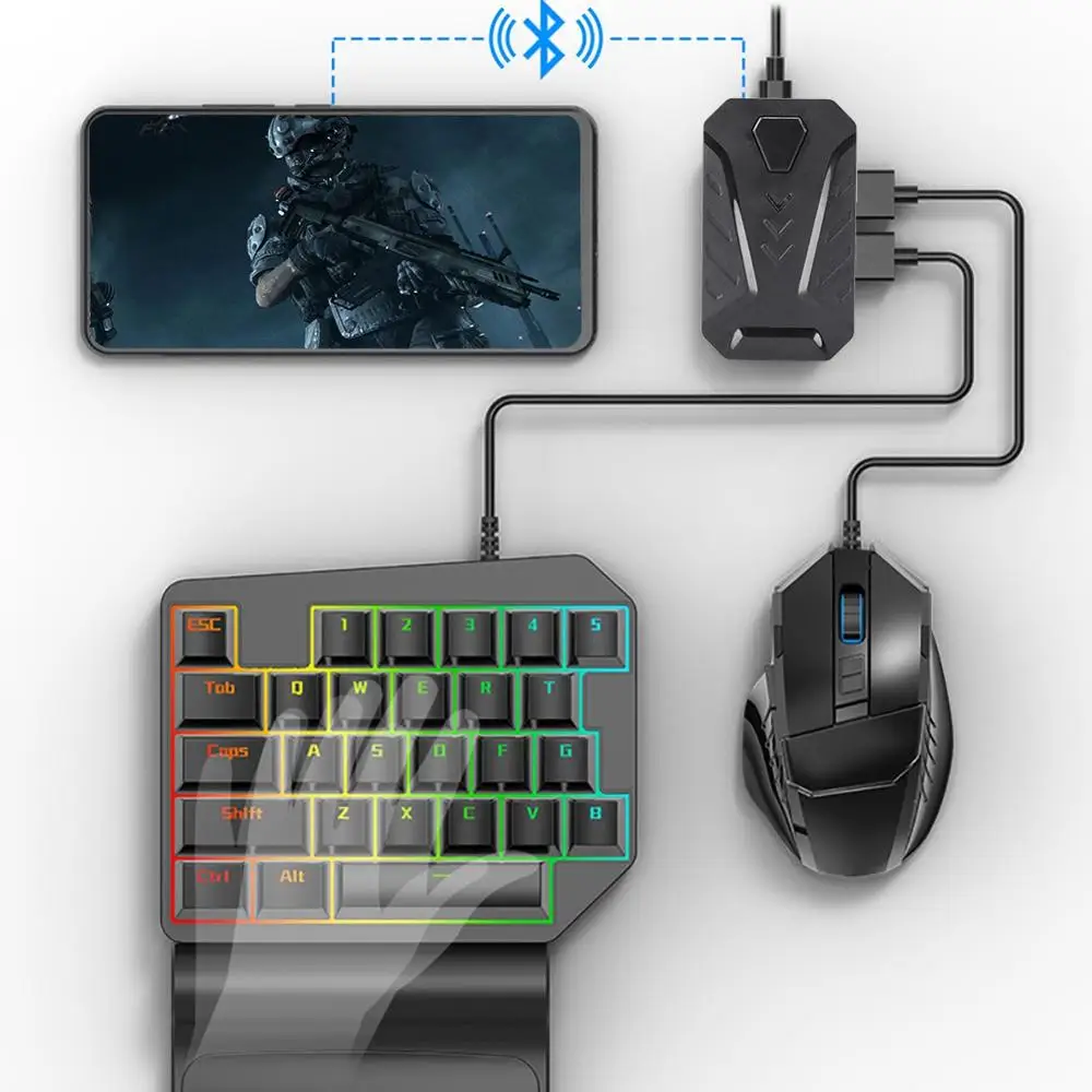  Keyboard Mouse Converter Adapter Dock For PUBG Mobile Connect via Wireless Bluetooth Support for An