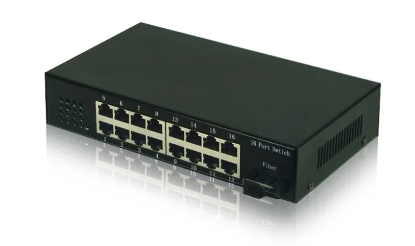 Porta de Fibra Reverso de 16 Portas com 1 Comutador Ethernet Poe sc 1 Comutadores de rede