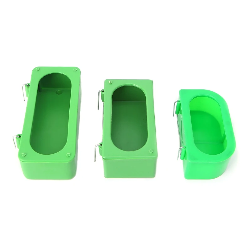 

Green Food Water Plastic Bowl Cups Parrot Bird Pigeons Cage Cup Feeder Feeding