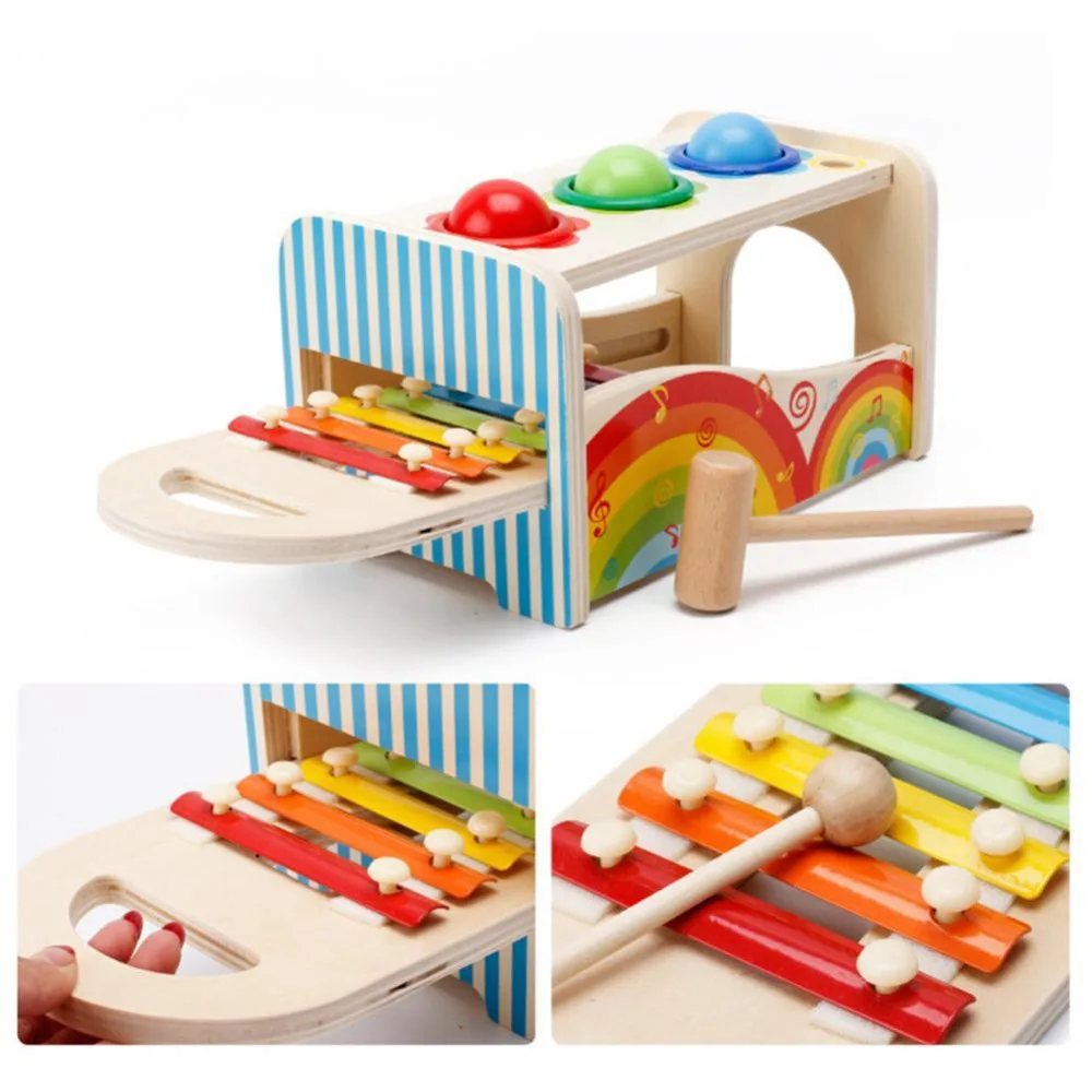 

New 1 pc Pound and Tap Bench with Slide Out Wooden Handcrafted Pretend Toys