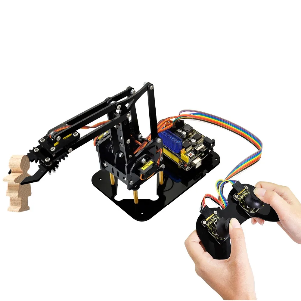 Keyestudio 4DOF акриловые игрушки Робот механический рычаг коготь комплект для Arduino DIY