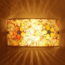 В современном деревенском стиле стеклянный настенный светильник цветы и романтический Настенные светильники для спальни приспособление проход лампы для балкона e27