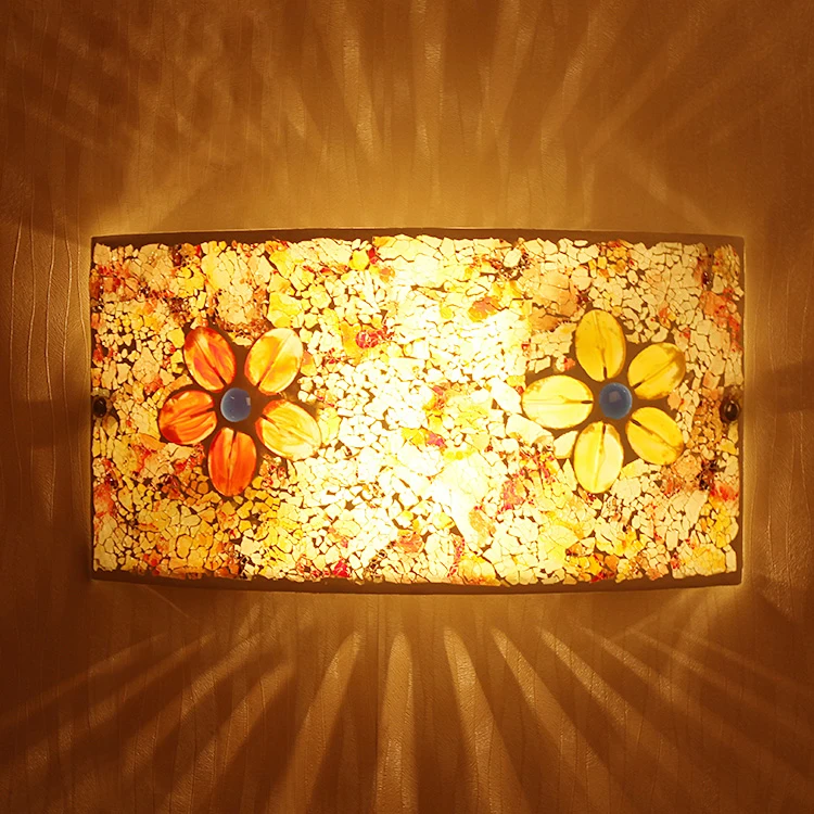Modern brief Rustic glass wall  lamp flowers and romantic  