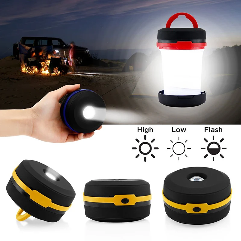 

Portable LED Lantern Camping Light Battery Powered Flashlight 3 Modes Collapsable Hiking Night Lights For Outages Emergency