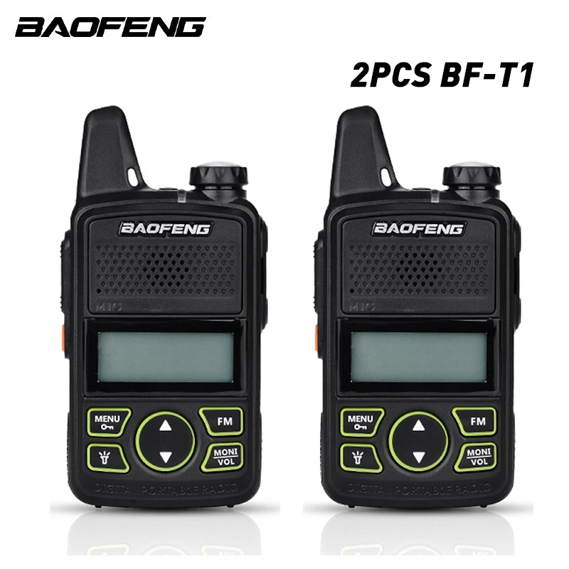 2 шт./лот Baofeng bf t1 walkie talkie мини детское радио uhf Портативное двухстороннее UHF 400 470MHz FM