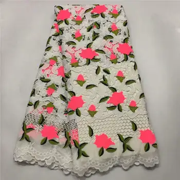 

High Quality African Guipure Cord Lace Fabrics Embroidery Water Soluble Lace Hot Sales Design For Nigerian Dress 5 Yards!ZQMF795