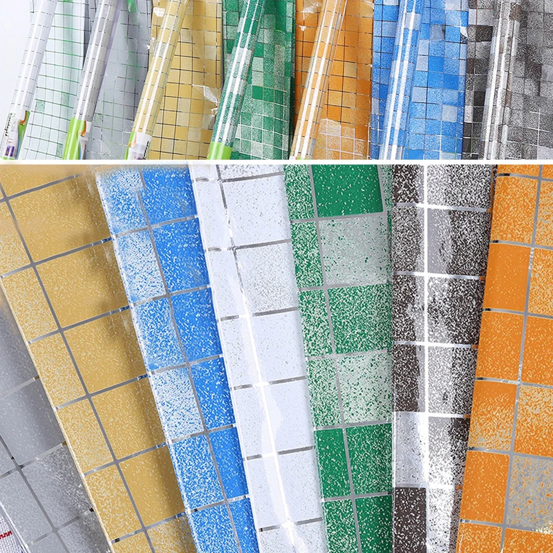 

self adhesive wallpaper mosaic roll tile sticker kitchen Bathroom Home decor waterproof wallpapers 45x200cm 45x100cm