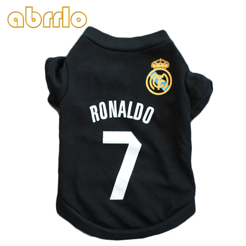 Abrrlo New Pets Dog Vest Back Funny Soccer Pattern Puppy Dog Shirt Cotton Dogs Clothes Summer  Solid Pets Dogs Tshirts