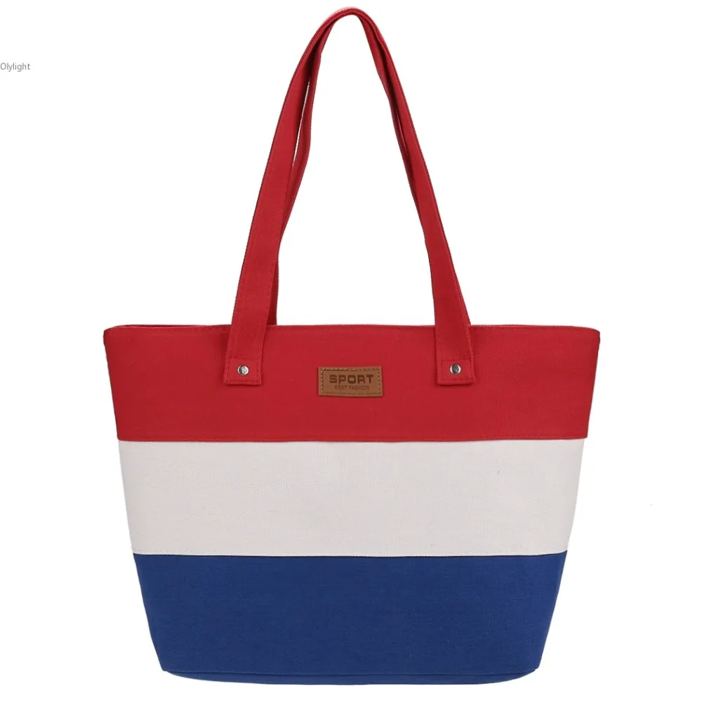 Bolsas Femininas Sac A Main Femme Female Ladies Handbags Canvas Tote Bag Colored stripes Women Messenger