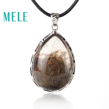 

MELE natural green ghost garden crystal pendant for women and man,37X26mm water drop fashion and good pervious