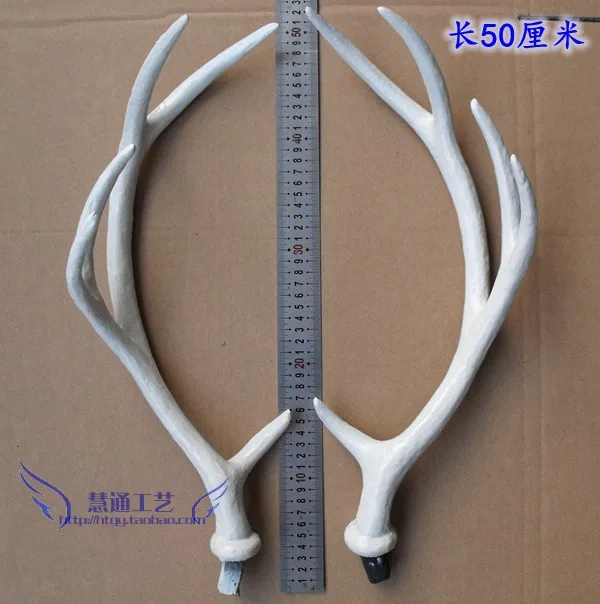 

WYZHY A pair of simulated sika deer white antlers photography props Christmas supplies decorations shooting tiara antlers 50CM