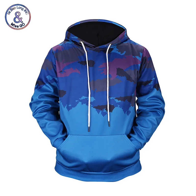 Mr.BaoLong 2018 New Fashion 3D Sweatshirts Men/Women Dark Blue Camouflage Hoodies Couples Hoody