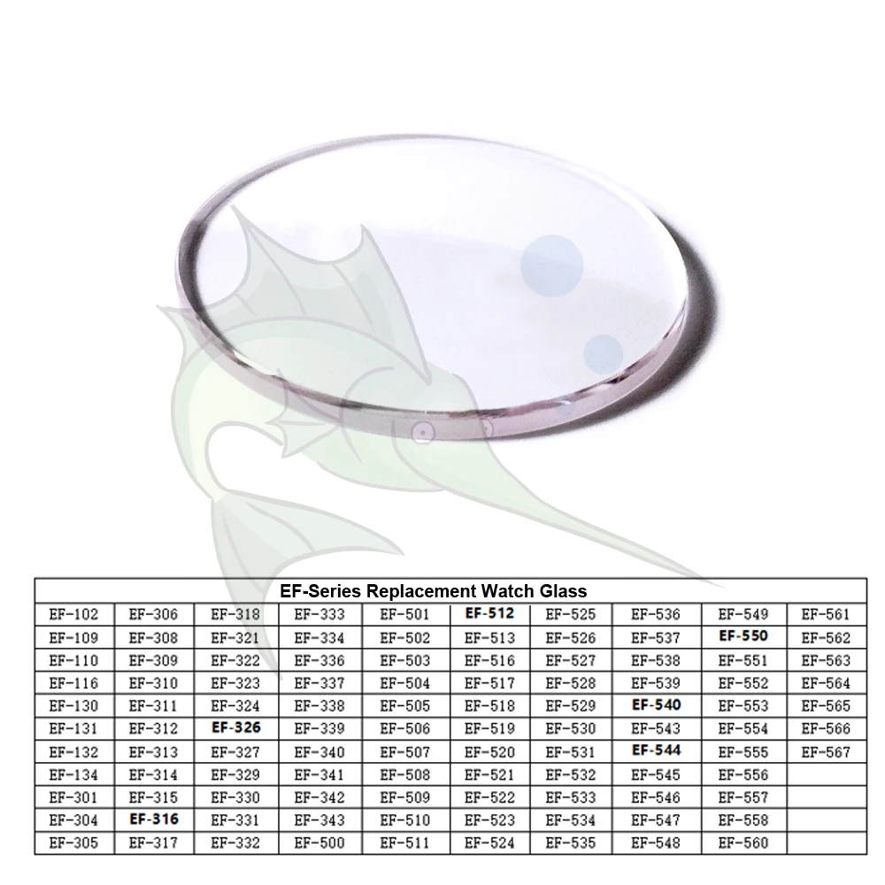 Plana de Vidro Peças de Reposição para Casio Série de Reparação do Relógio High Relógio Mineral Redonda Ef-317ef-342 End
