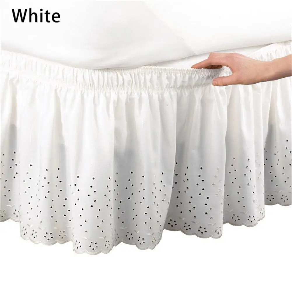 

1.5m Bed Skirt Household Cotton Embroidered Bed Cover Single Bed Cover Rustic Style