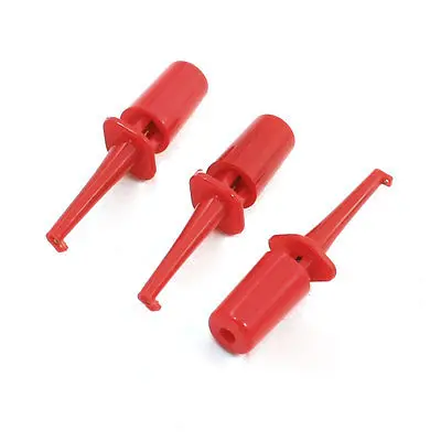 

3 Pcs Red Electrical Voltmeter Meter Lead Wire Testing Hooks 1.7