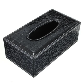 

Best Durable Home Car Rectangle PU Leather Tissue Box Paper Holder Case Cover Napkin(black Crocodile Grain)