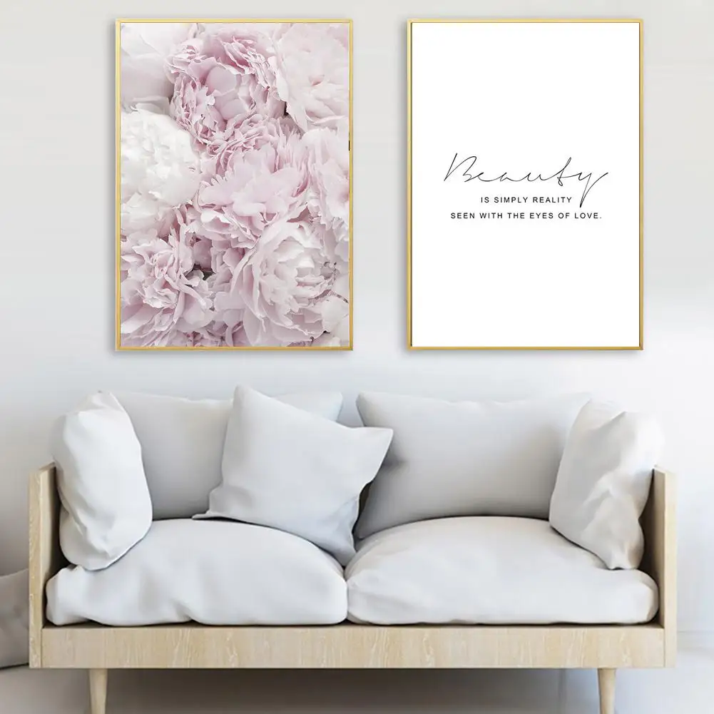Painting Flower Feather Letters Picture Art Poster Office Living Room Decoration Fashion | Дом и сад