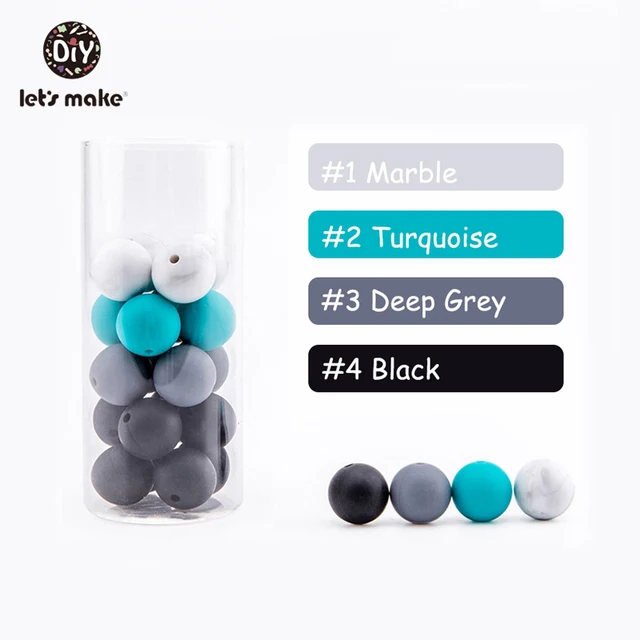 Let's make 50pcs Silicone Beads 12mm Eco-friendly Sensory Teething Necklace Food Grade Mom Nursing DIY Jewelry Baby Teethers Type-C