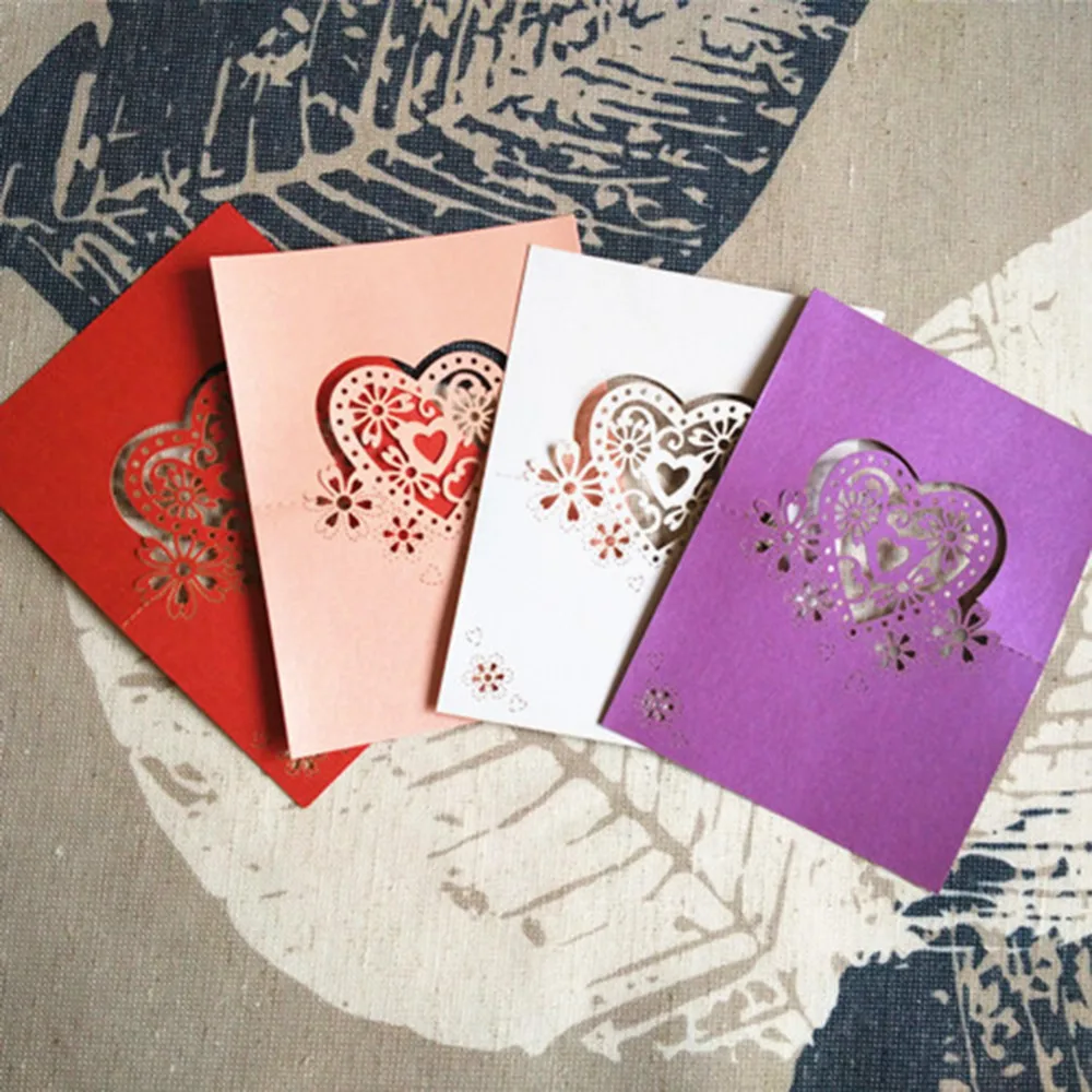 

50pcs/lot Love Heart Laser Cut Wedding Party Table Wine Food Guest Name Place Cards Favor Decoration Wedding Accessories