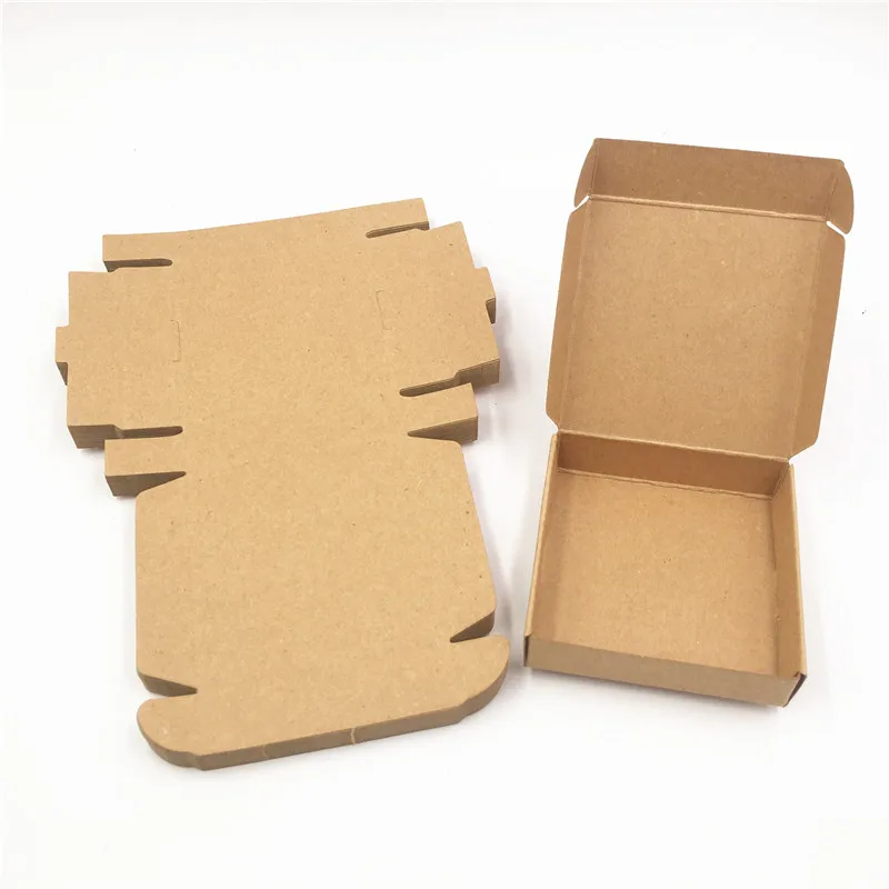 12 шт./лот, два размера, кубовидные крафт-бумажные коробки для вкусной пиццы, торта, макарон, упаковка, подарки, контейнер для хранения, коробки