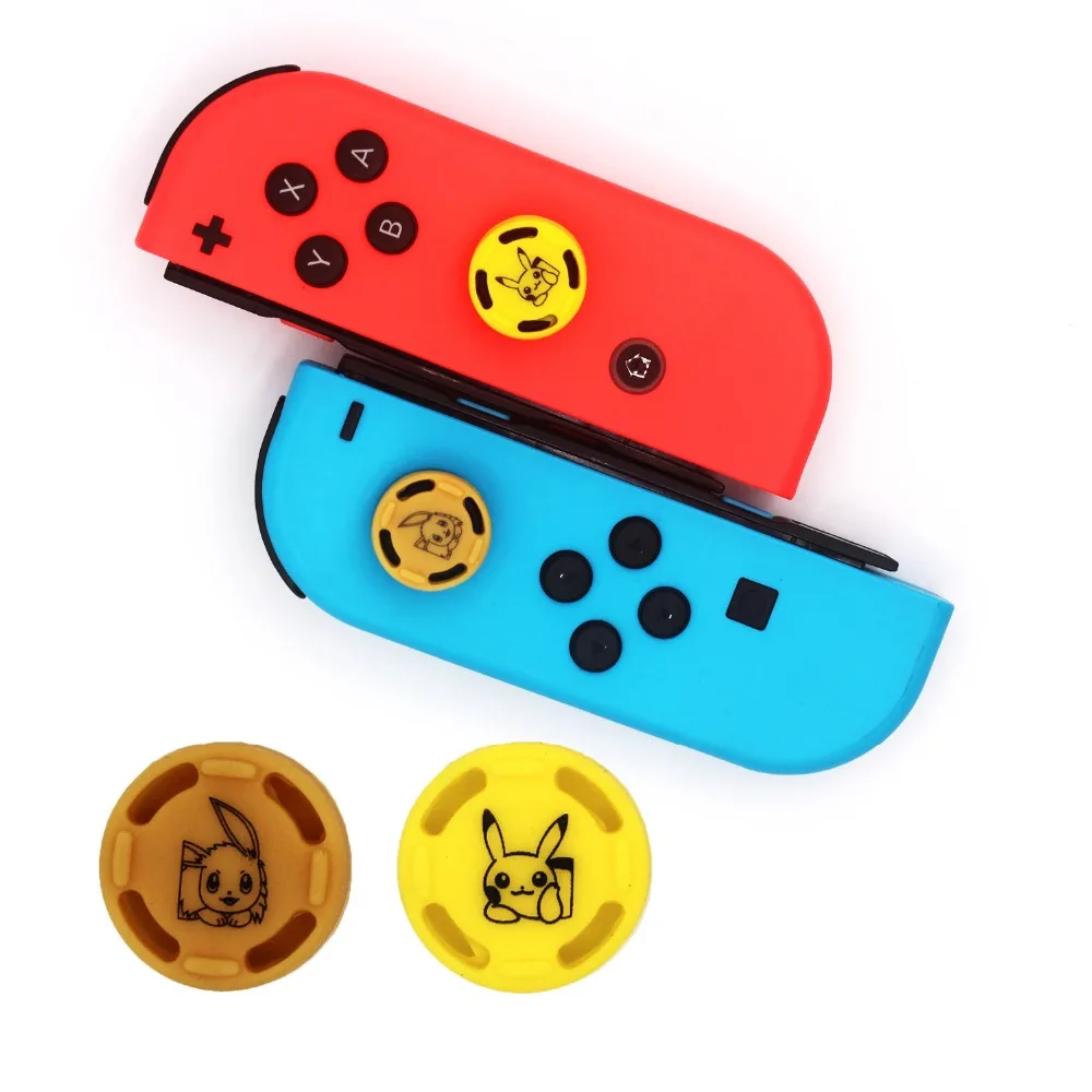2 قطعة Eevee Pikac سيليكون التناظرية متحكم الأصابع xbox one القبضات قبعات ل Nintend التبديل NS JoyCon تحكم العصي كاب الجلد للفرح يخدع غطاء