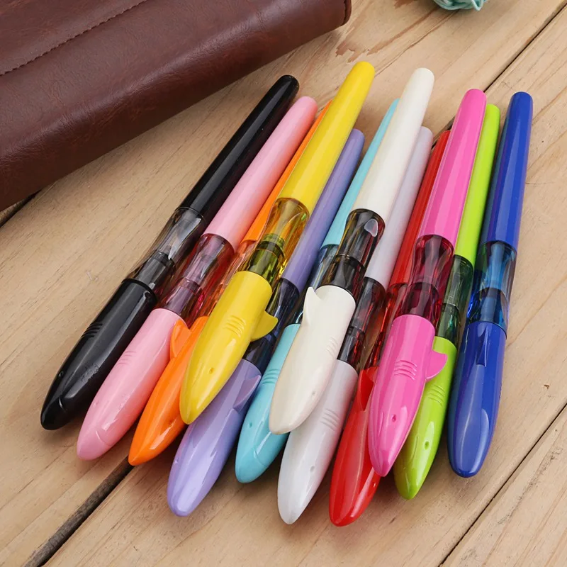 12 шт./кор. Jinhao Акула серии 0.38 мм 0.5 мм авторучка Карамельный цвет Kawaii Акула Обложка студенческая практика чернилами с коробка