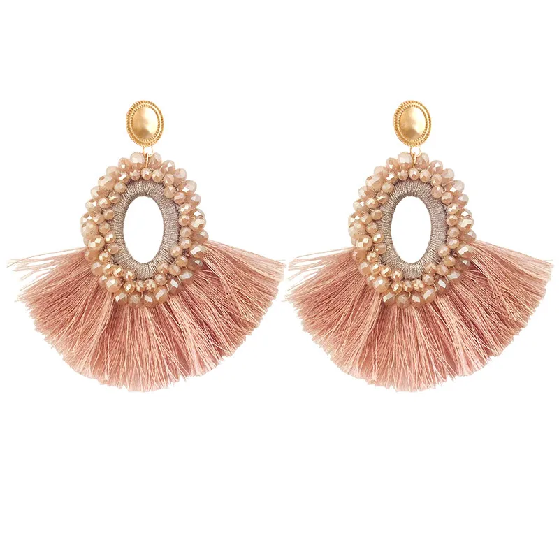 

Bohe tassel long earrings crystal preparation statement earrings for women Baroque 2019 glamour fashion jewelry Christmas gift