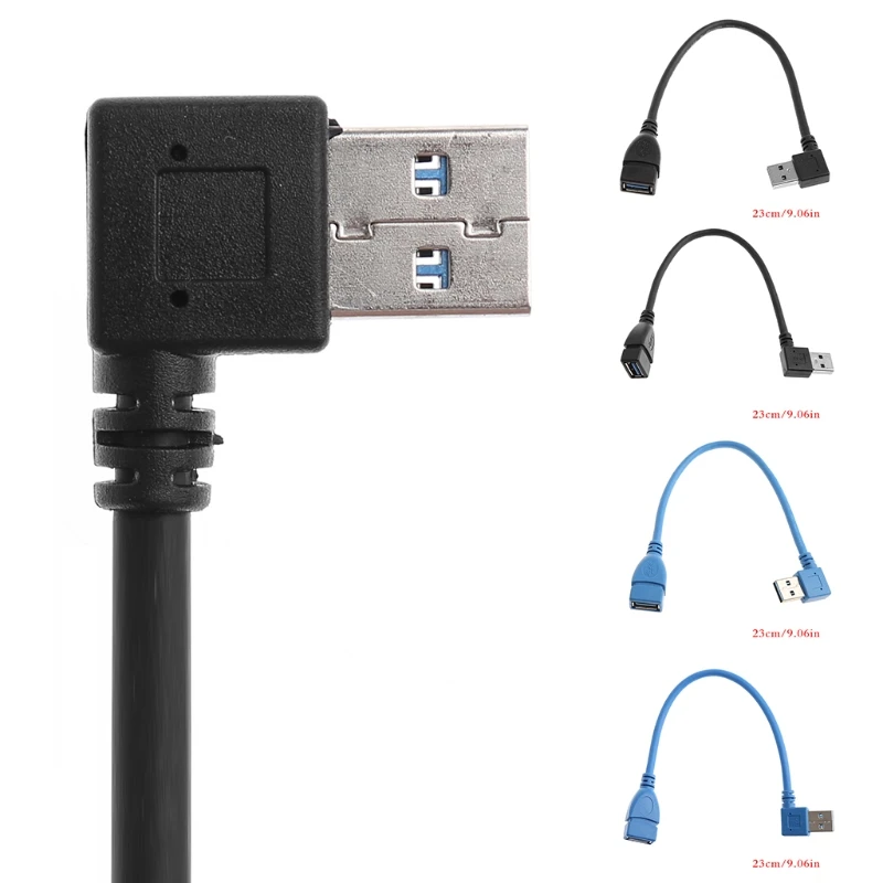 

USB 3.0 Type A Left/Right Angle 90 Degree Male To Straight Female Adapter Cable Extension Cord