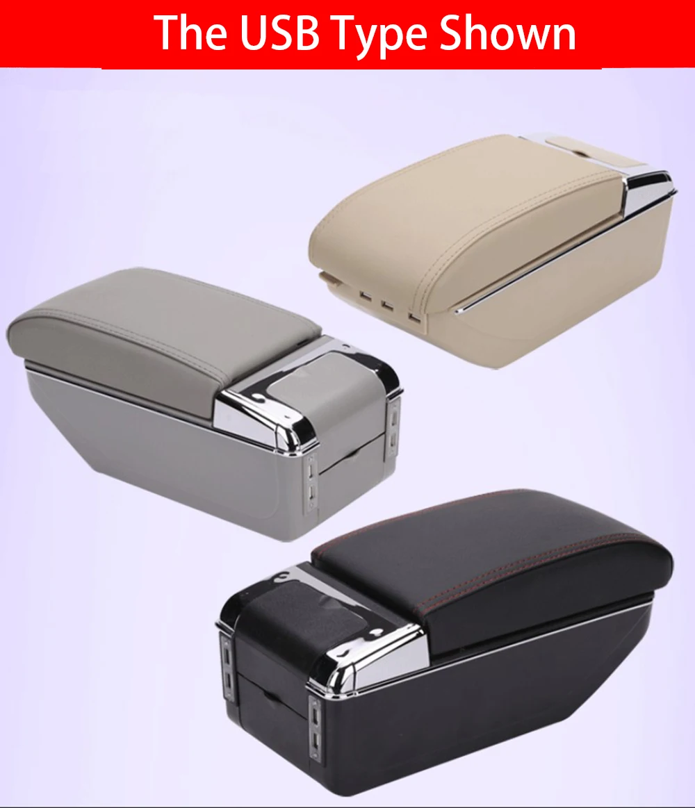  Para Kia viene cuero Interior del coche piezas Centro consola apoyabrazos caja de almacenamiento de