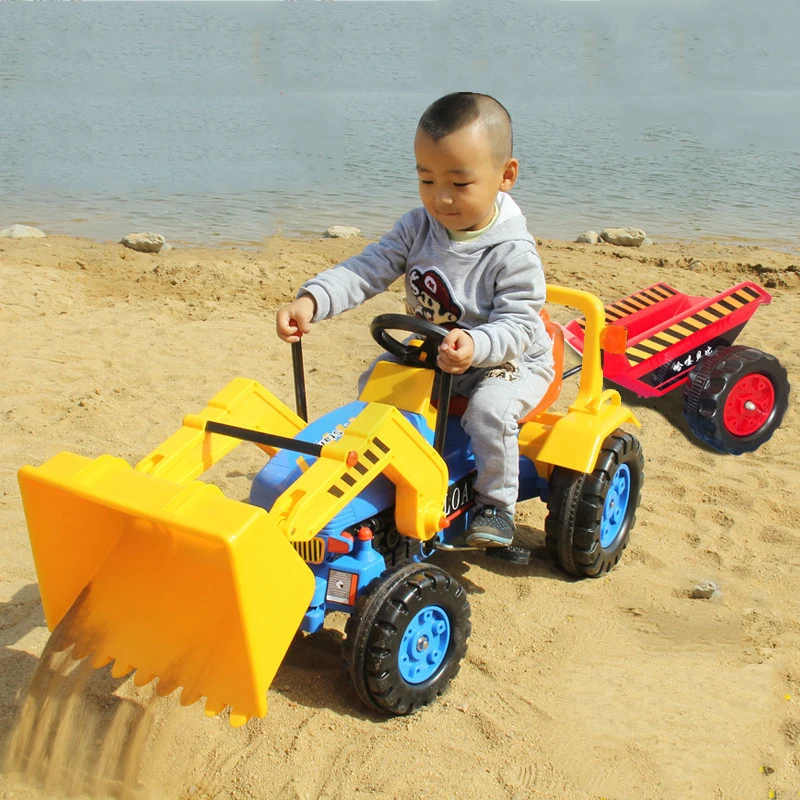 

Large children's bulldozer can ride electric excavator machine boy toy car engineering vehicle 2-4-6 years old