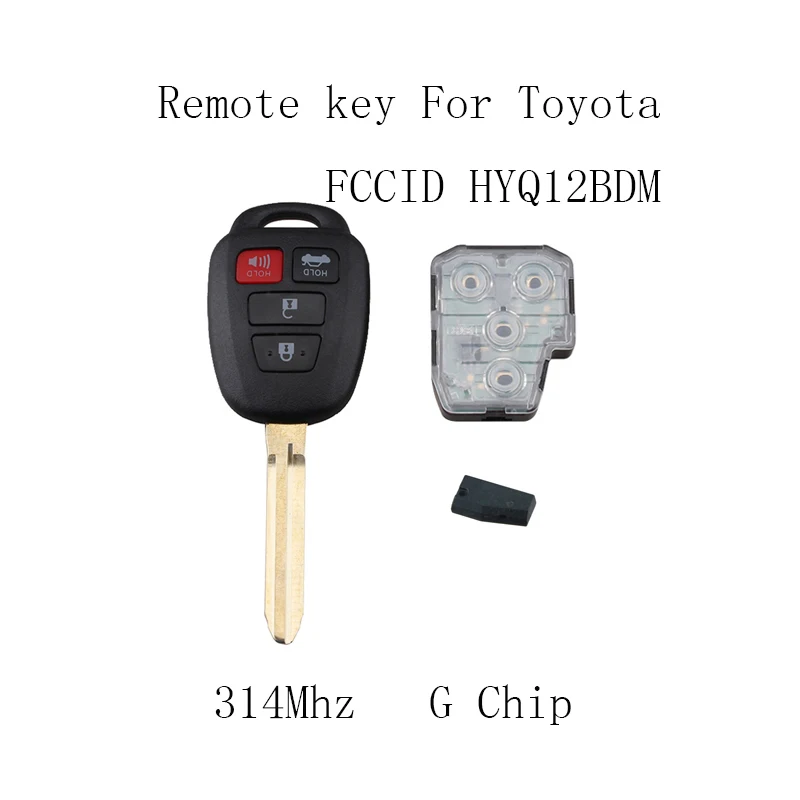 QWMEND 4 кнопки дистанционный ключ-брелок от машины для Toyota Camry 2012 2013 HYQ12BDM ключ G/H чип опционально