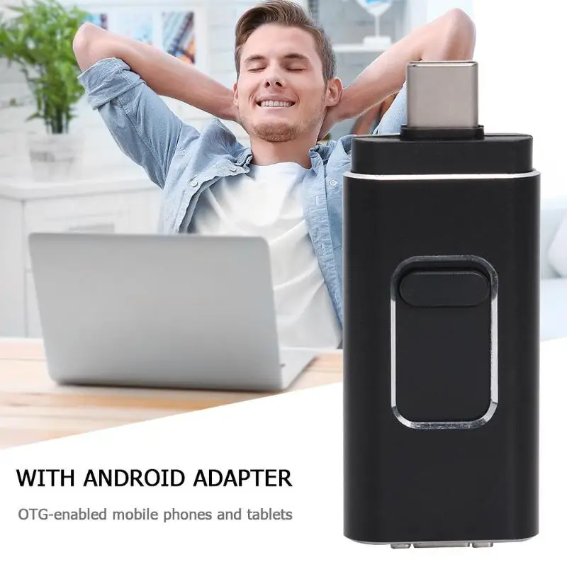 ALLOYSEED 4 в 1 Аксессуары для мобильных телефонов Многофункциональный type C Push-pull USB флэш-накопитель 64 ГБ для iOS Android аксессуары для телефонов