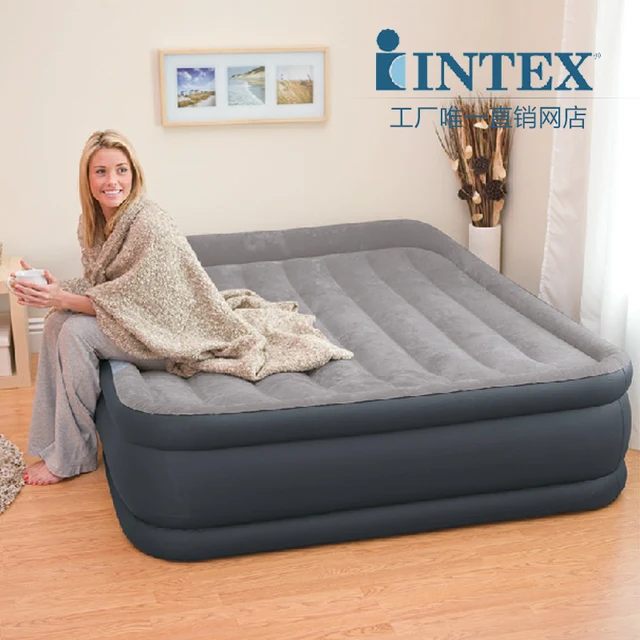 Cheap Intex double person air beds set in Bedroom Furniture inflatable bed,size 152cm * 203cm * 47cm,include repair patch