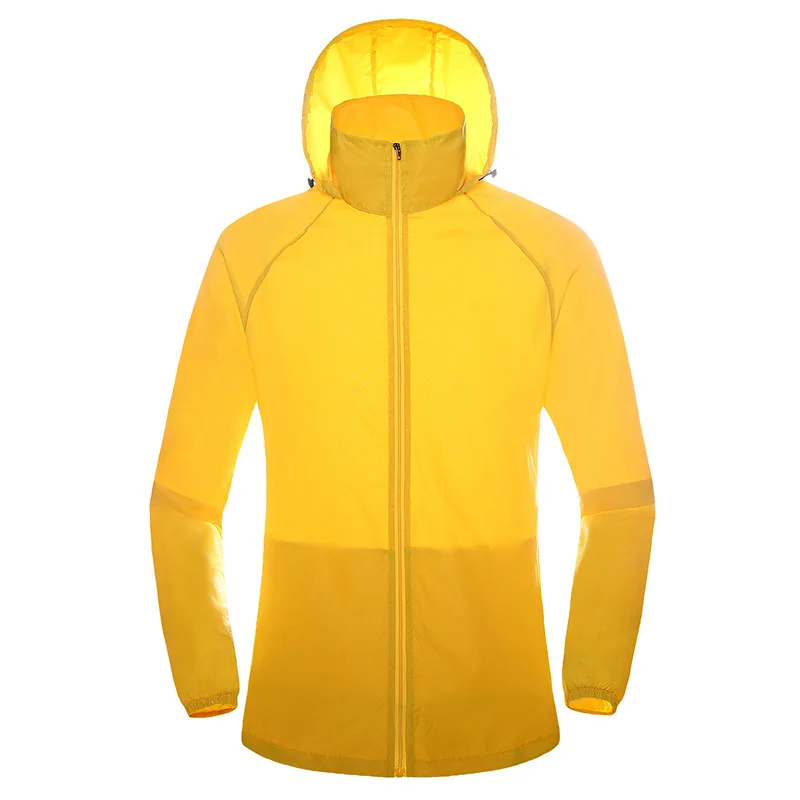 Facecozy для женщин и мужчин с капюшоном быстросохнущие походные рубашки для кемпинга летние уличные спортивные дышащие тонкие куртки для рыбалки - Цвет: Yellow