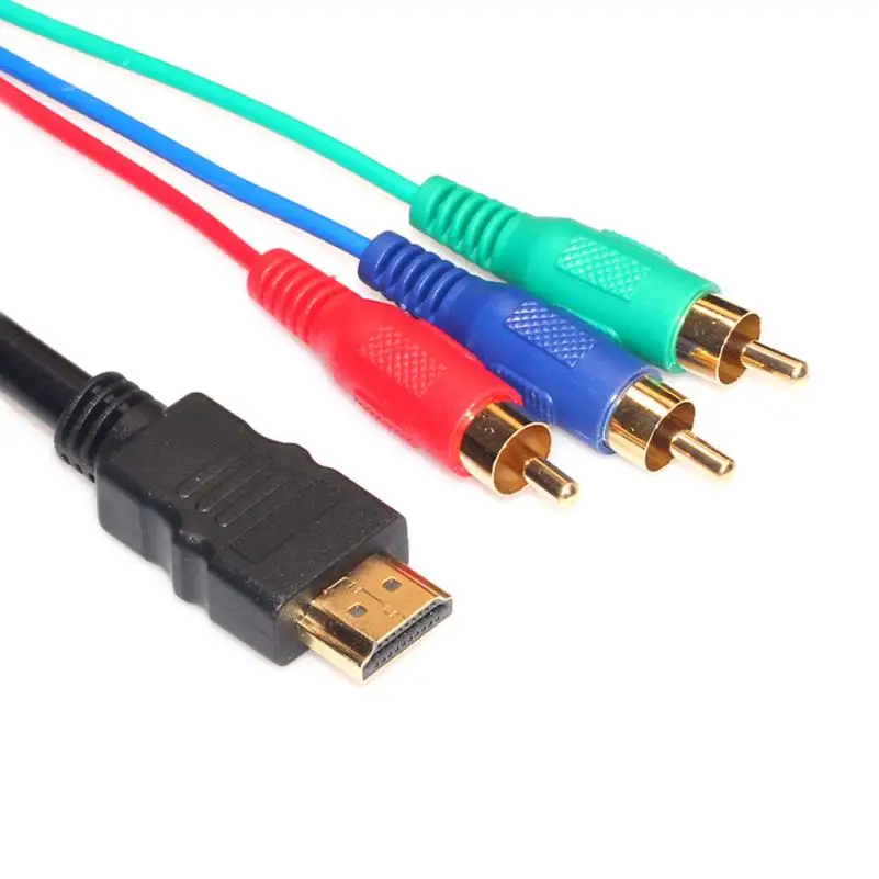 Высокое качество 1.5 м HDMI Мужской до 3 RCA видео конвертер Кабель-адаптер для HDTV DVD 1080 P Feb22