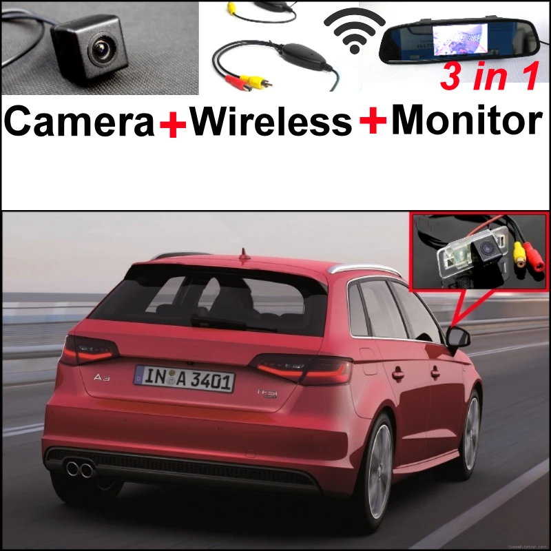 

3in1 Special WiFi Camera + Wireless Receiver + Mirror Monitor Easy DIY Parking System For Audi A3 2014~2017