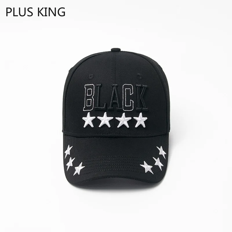 

High Quality Black Letter Star Embroidery Baseball Cap Men Women Snapback Hip Hop Rap Hat Teenagers Students Cotton 5 Colors