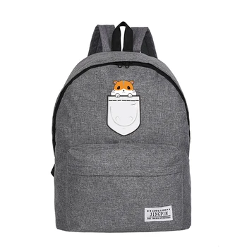 

Pocket Hamster Backpack Kpop Girl Style Canvas Hip Hop Funny Mochila Stylish 2019 Summer Bag Man/Female Harajuku School Bag