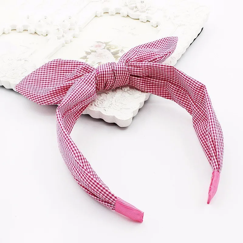 

Korean Style Plaid Rabbit Ears Kid Hair Hoop Boutique Baby Hairbands Princess Headwear Children Headbands Girls Hair Accessories