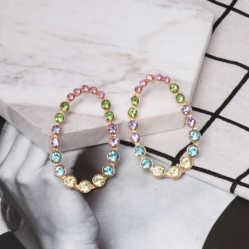 

JURAN Luxury Multicolored Crystal Drop Earrings Jewelry Earrings for Women New Brand Design Bohemian Wedding Party Gifts